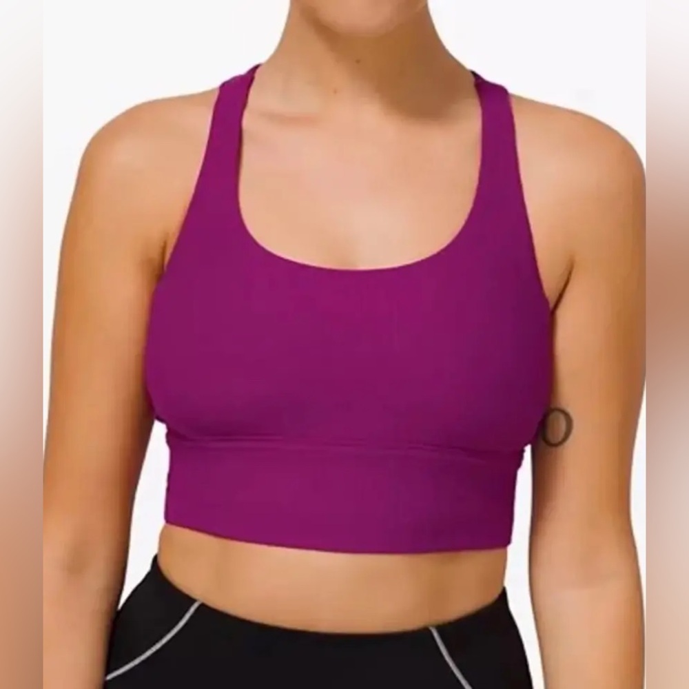 Lululemon Magenta Energy Long Line Ribbed Sport Bra🌸